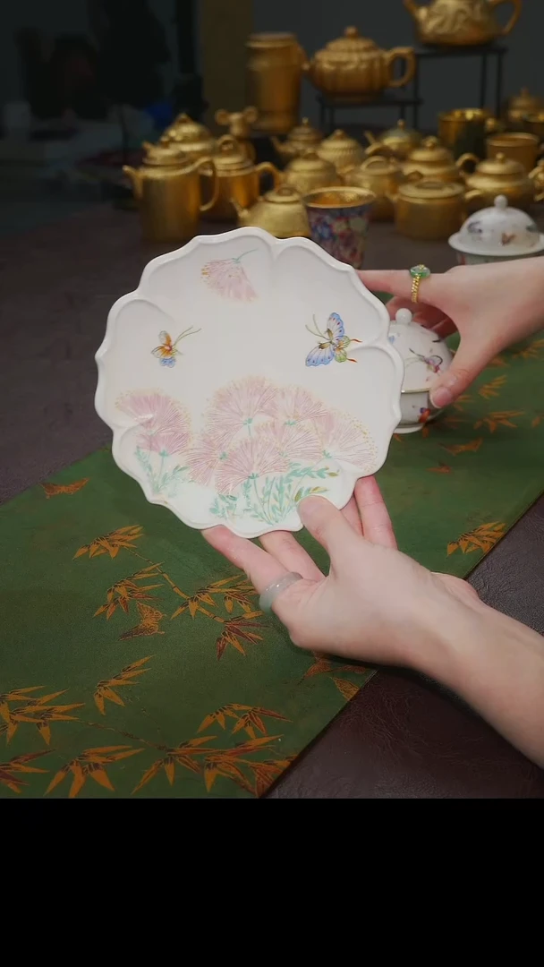 茶杯紫砂一**缘【宜景窑珍珠白系列】壶承