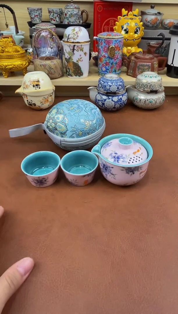 陶瓷茶具摆件旅行套组