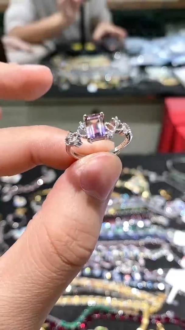 【闪购商品】紫晶戒指银S925镶嵌戒指