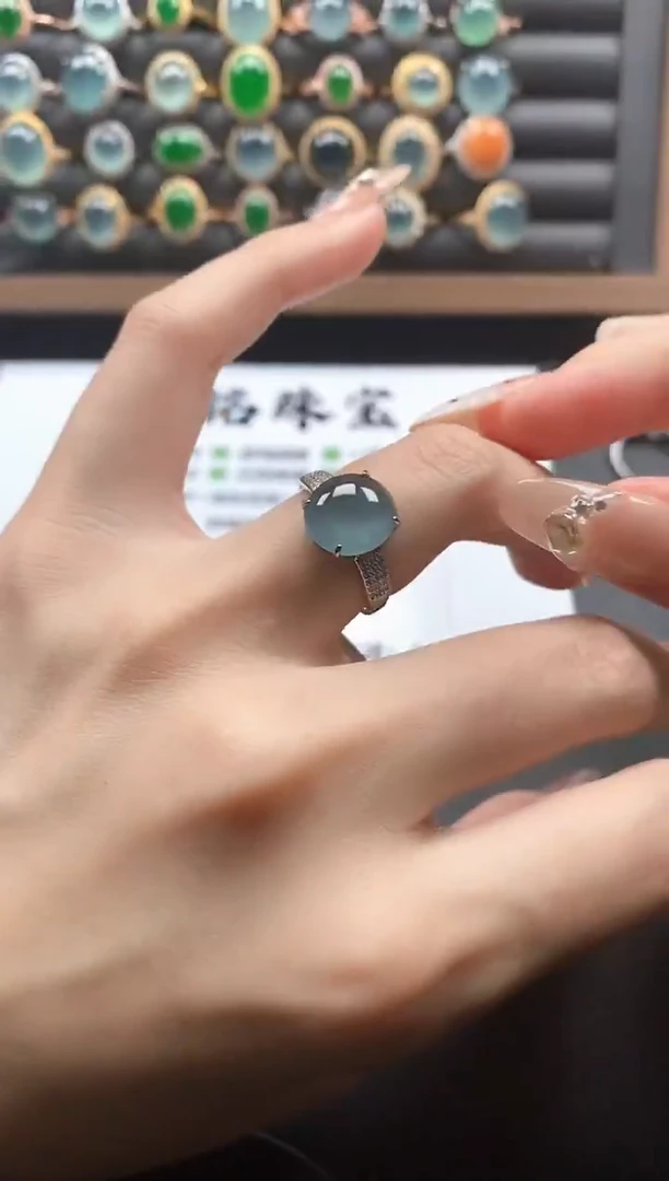银S925镶嵌戒指翡翠5151