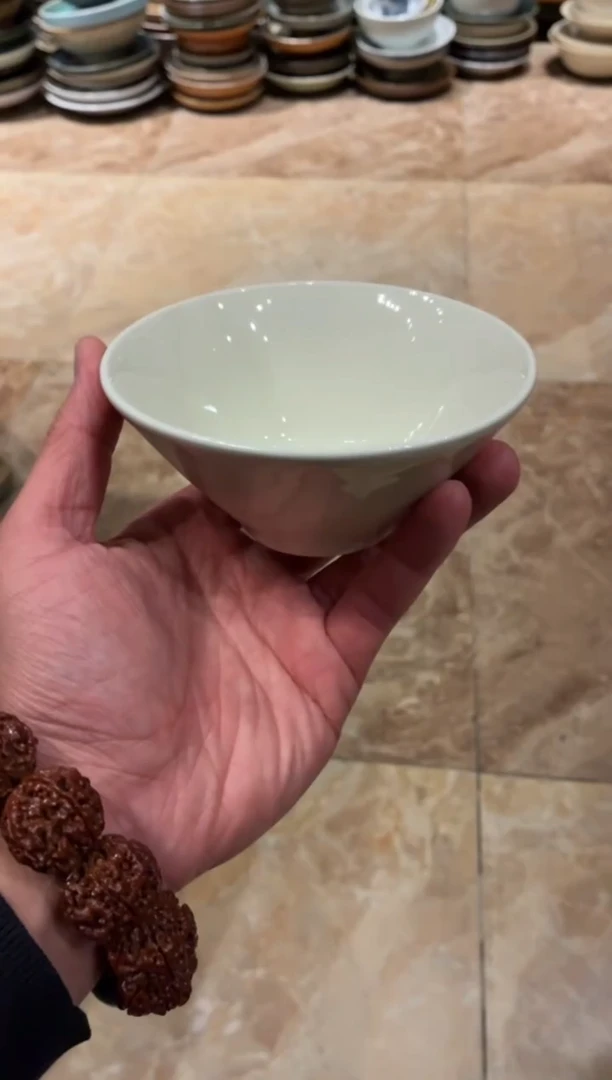 瓷片4.5寸定白斗笠米饭碗（yiyi博主同款）