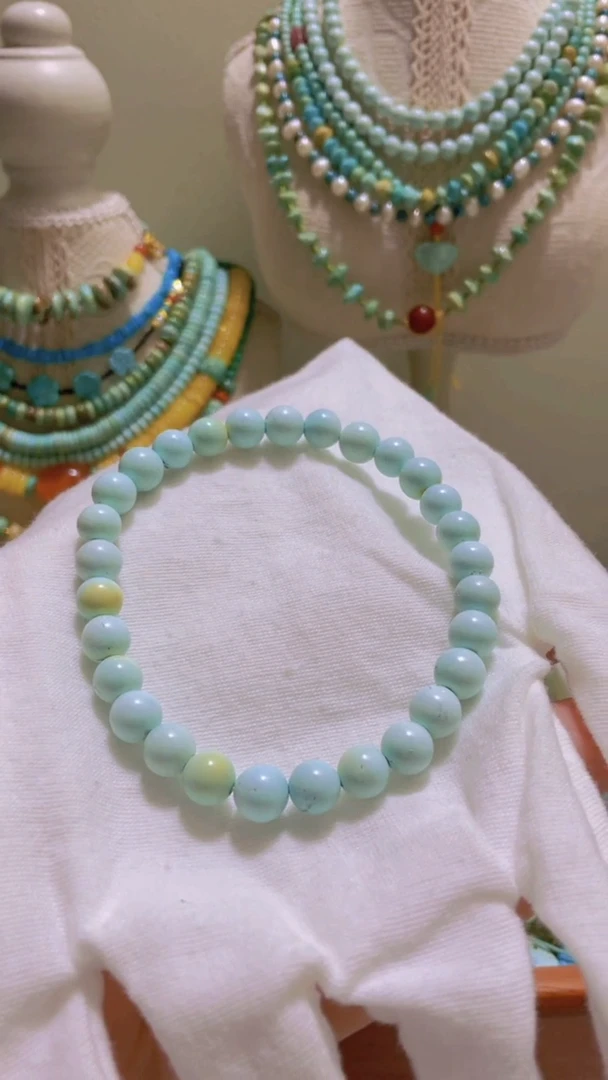 未镶嵌绿松石珠宝半成品6.7mm手串