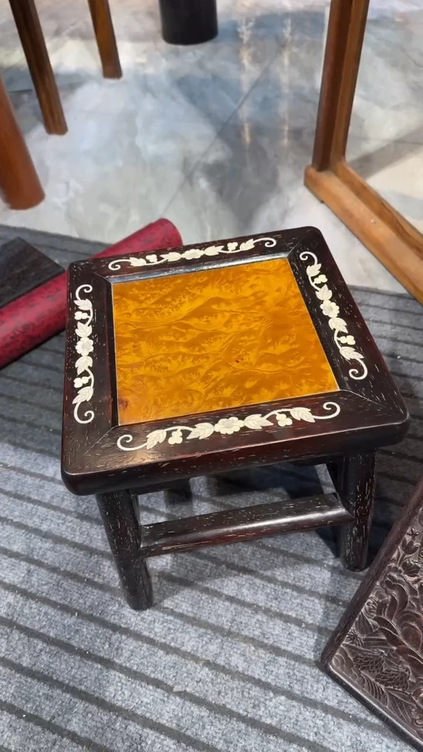 木紫檀留疤富贵凳邵氏紫檀木艺