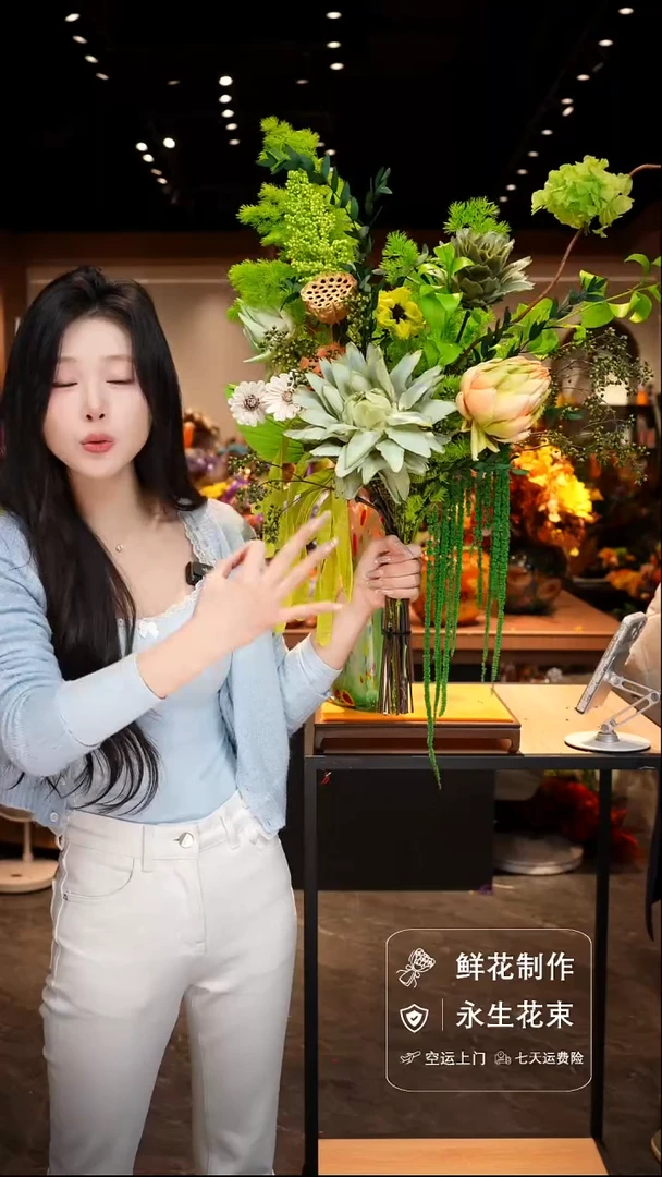 手工艺品琉璃手工花器花束空运包邮送货上门-以图片为准