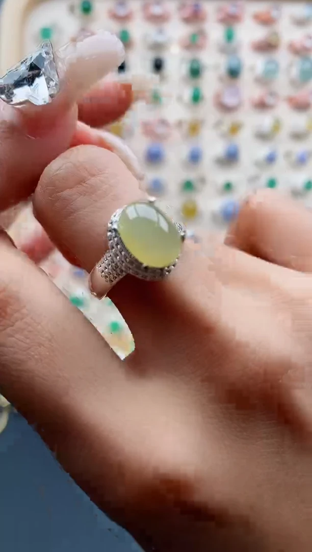 【闪购商品】翡翠戒指未镶嵌缅甸天然A货翡翠555  3+2