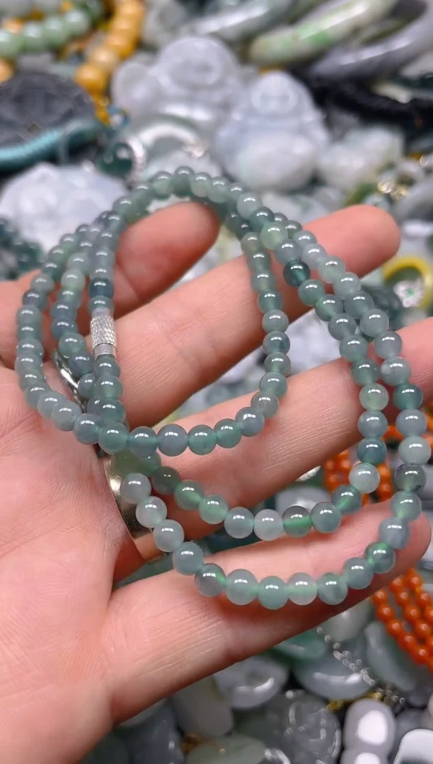 翡翠未镶嵌颈饰4mm/K/翡翠A货,一件也是批发价