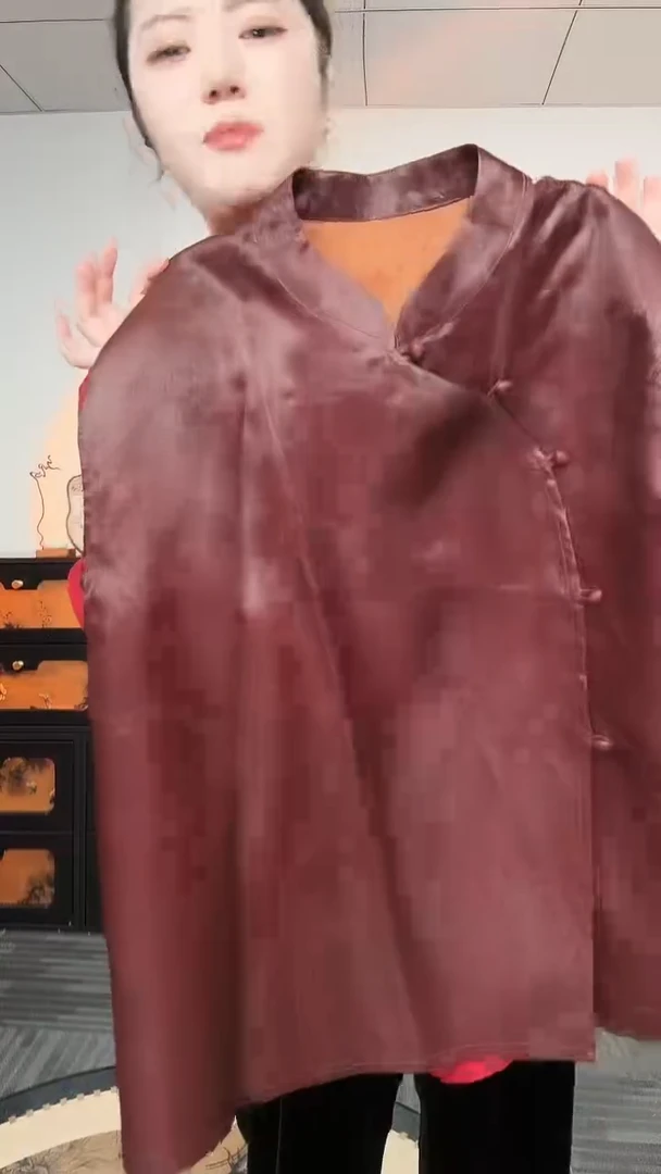 闪购100桑蚕丝红八仙奥黛