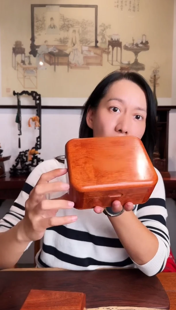 木缅甸花梨 面包形首饰盒