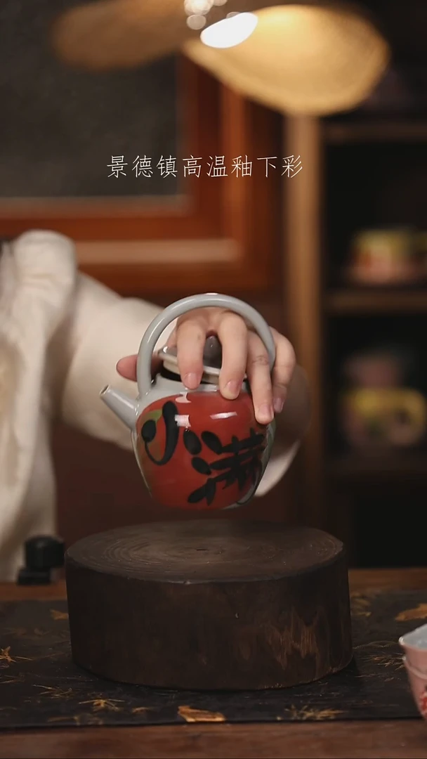 陶瓷景德镇高温釉下手绘陶瓷@L542@
