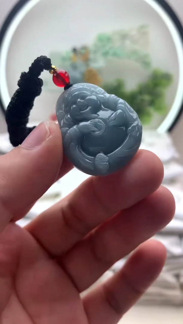 颈饰未镶嵌翡翠小财神