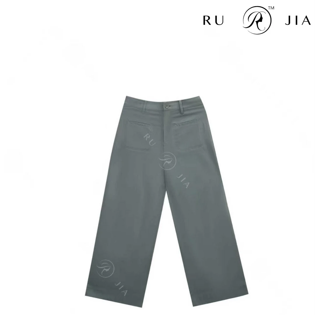 RuJia  080  【专属定制款】设计感 透气轻柔 百搭休闲九分裤