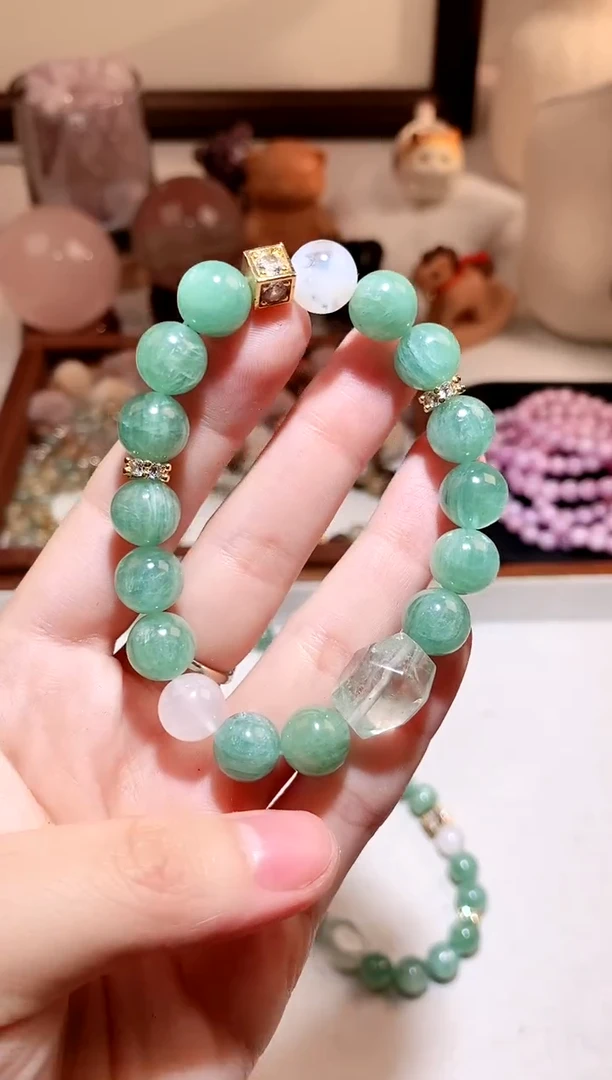 未镶嵌蓝晶石1绿蓝晶石diy手串 多样性发一