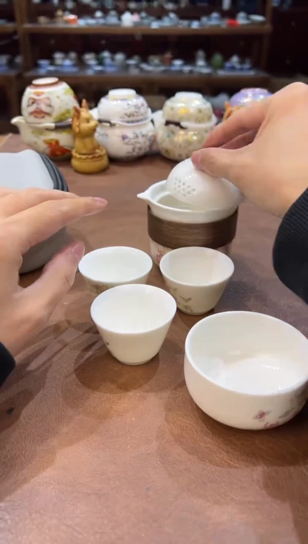 真的很便宜超好看会开片的旅行茶具