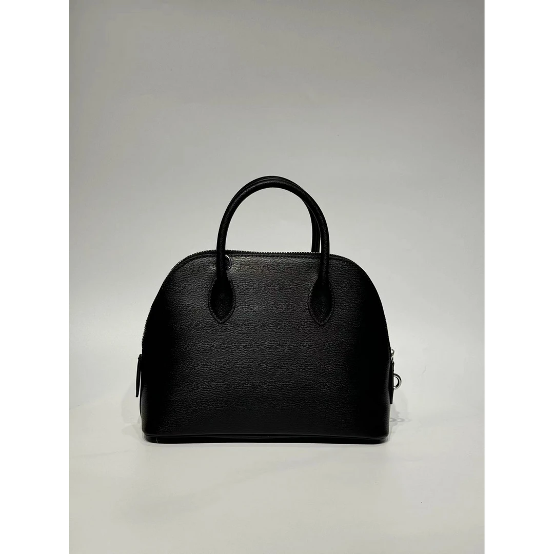 【Rain.Cun】大马Bolide头层山羊纹牛皮保龄球包 XKY-10058-黑色