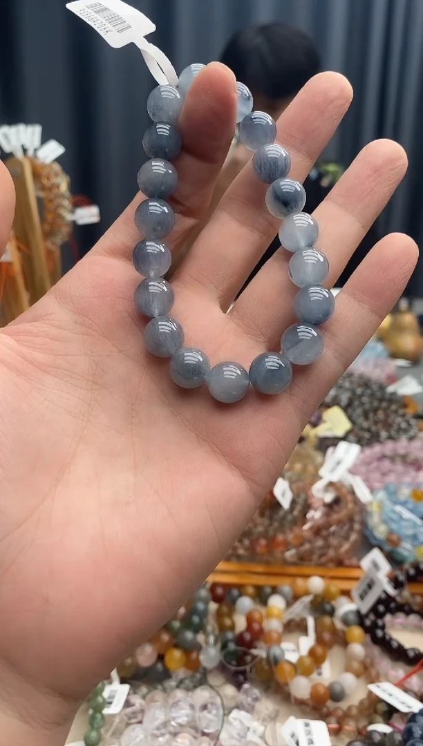 水晶手链未镶嵌w***宝蓝兔毛