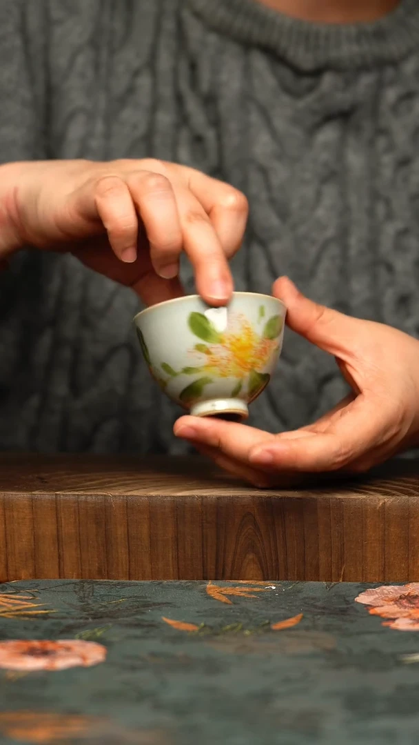杯釉下彩手工手绘同款陶器