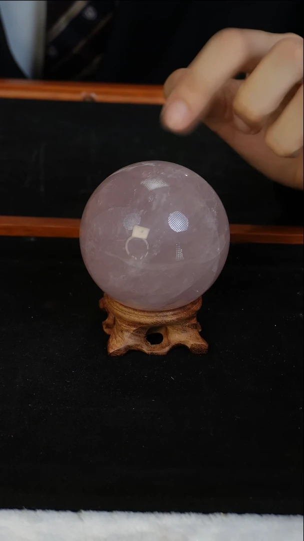 未镶嵌珠宝半成品水晶紫马粉球D278