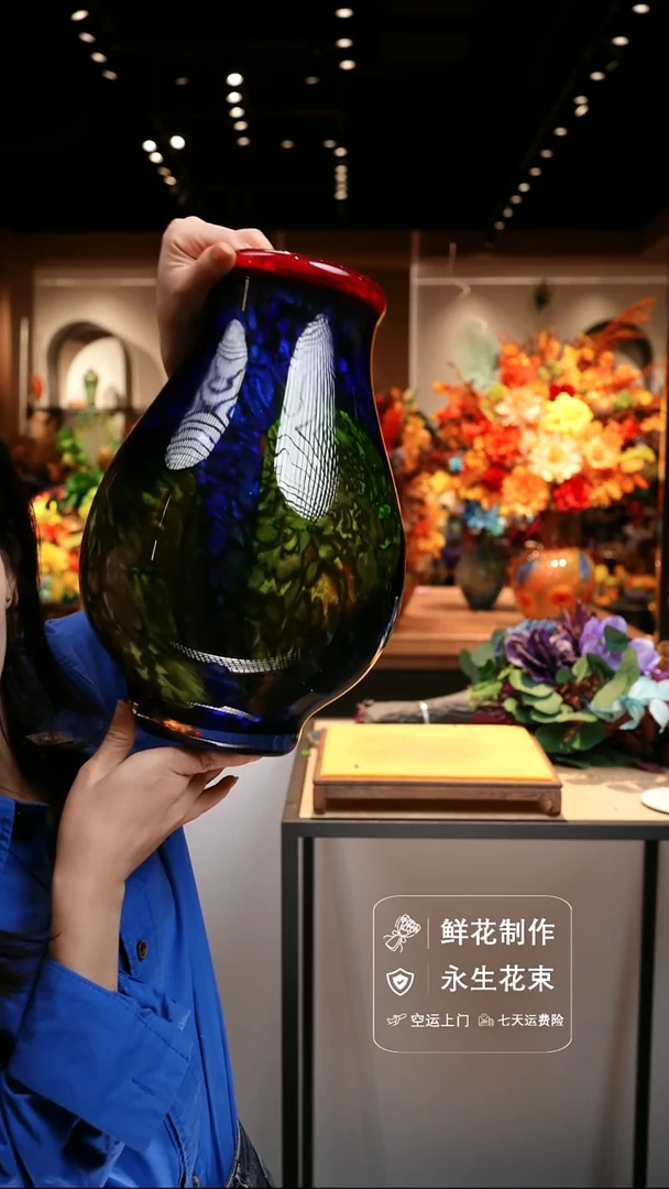 手工艺品琉璃手工花器花束空运包邮送货上门-以图片为准