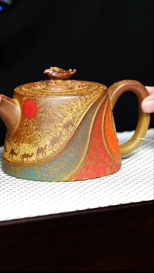 茶壶紫砂宜兴紫砂 汉铎 黄金段泥 冯永生 h061