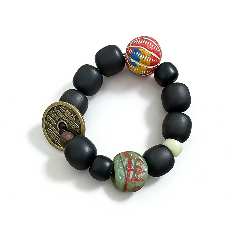 手链 山鬼檀木情侣手串藏式原创设计纯手工小众复古好运招财礼物