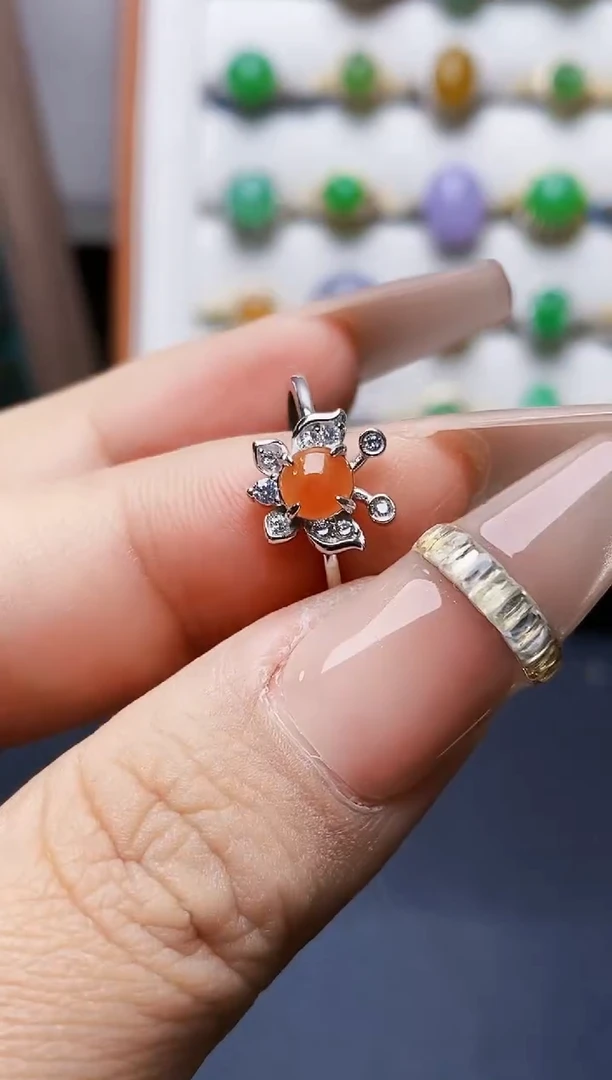 银S925镶嵌戒指翡翠1577