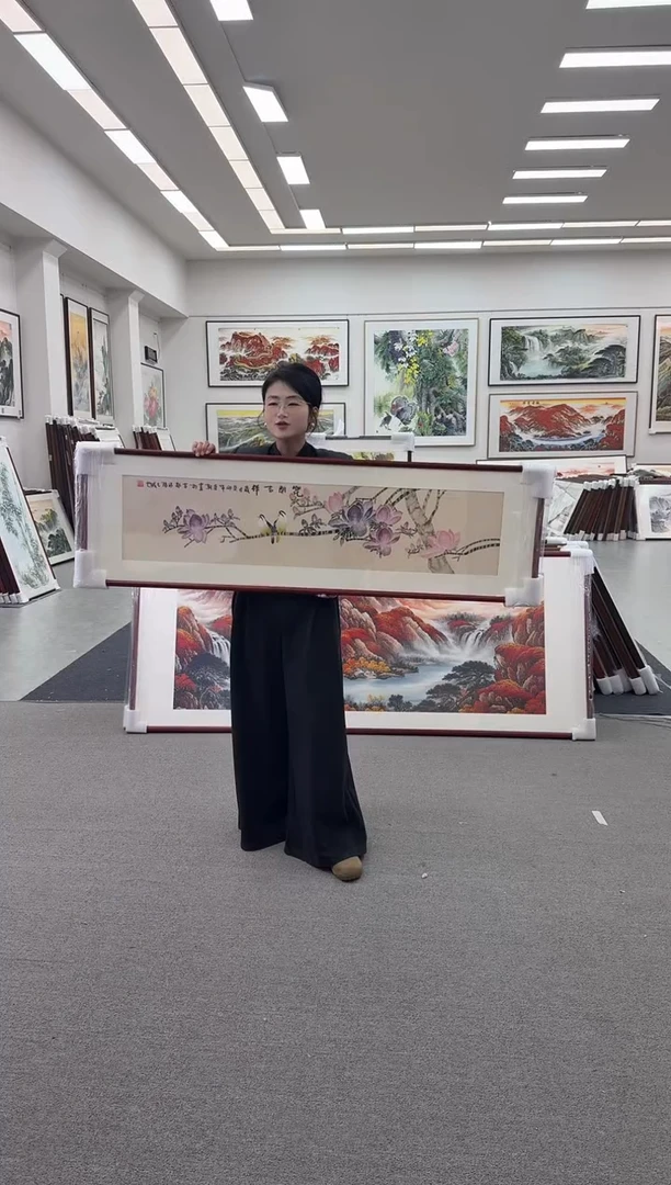 国画手绘  150*45   花开吉祥