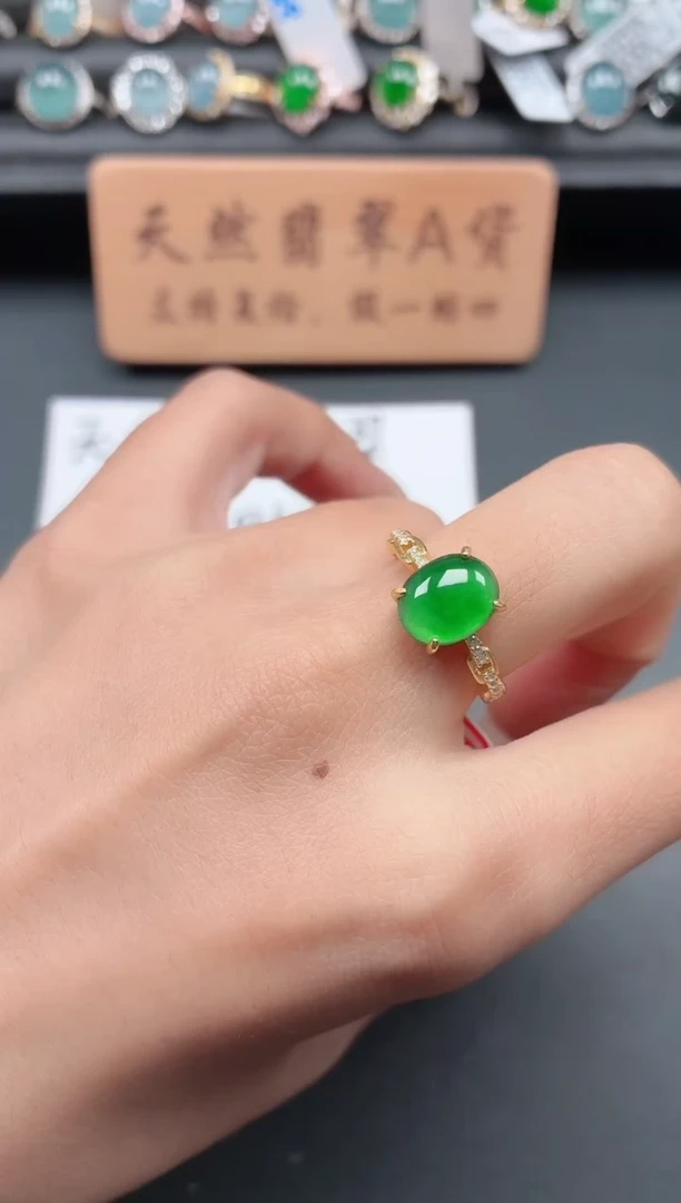 银S925镶嵌戒指翡翠111