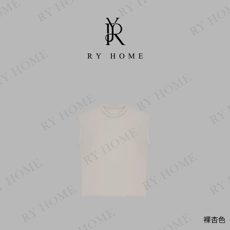 【容雨RYHOME】醋酸+莱赛尔套头针织圆领T恤252T1979
