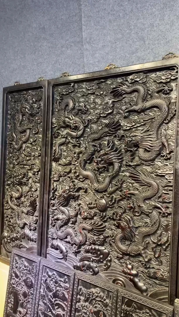 木紫檀拆件雕刻板以直播间实物为准微瑕老物件