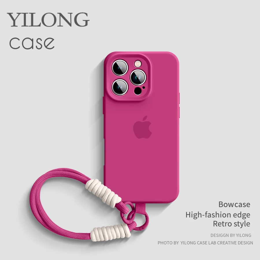 适用苹果17带挂绳液态硅胶手机壳iPhone16promax超薄15防摔14高级