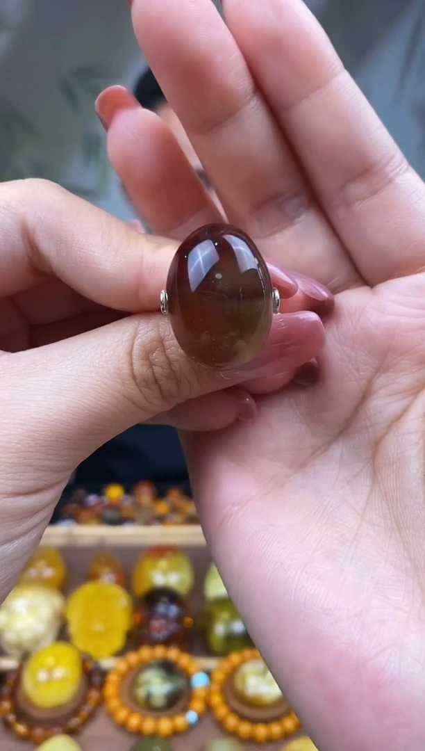 银S925镶嵌琥珀裸石 基地发货 一物一证 顺丰包邮