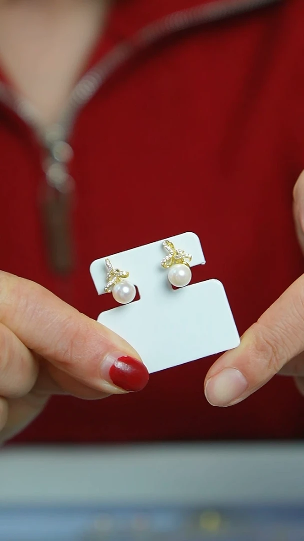 【闪购商品】淡水珍珠耳钉银S925镶嵌6号珍珠耳钉/GG/1