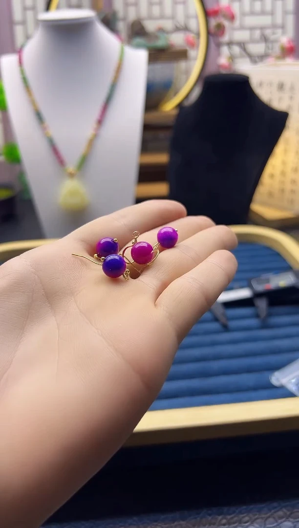 【闪购商品】苏纪石（舒俱来）耳钉14K金镶嵌E05