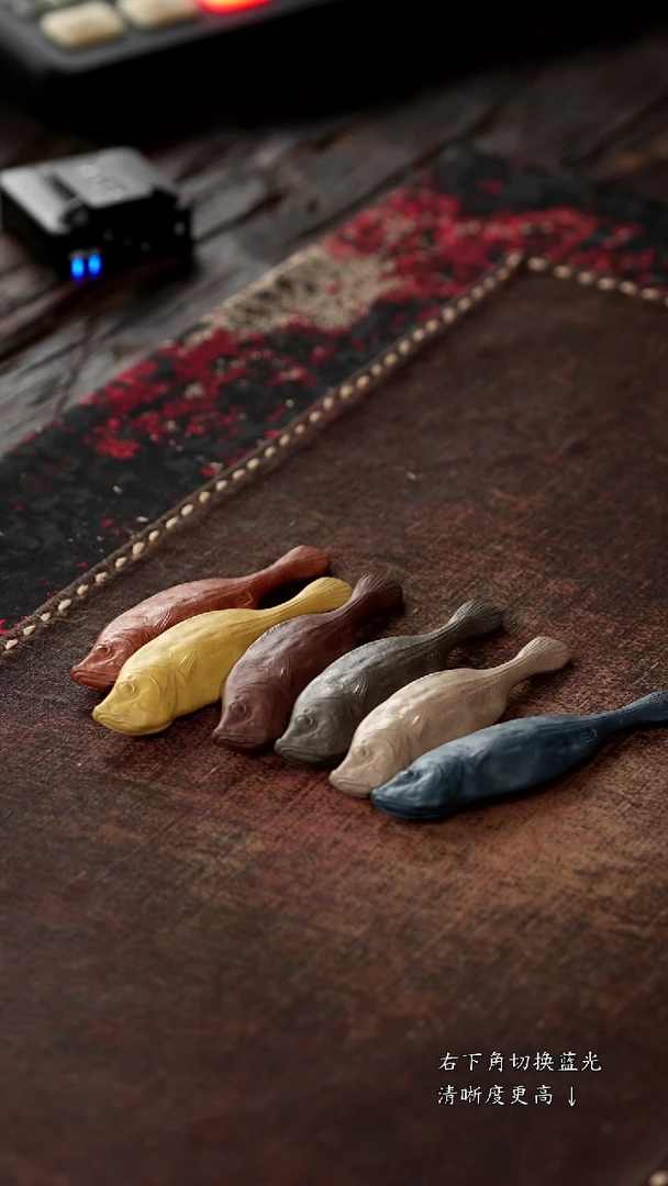 茶杯紫砂福利紫砂小鱼一套