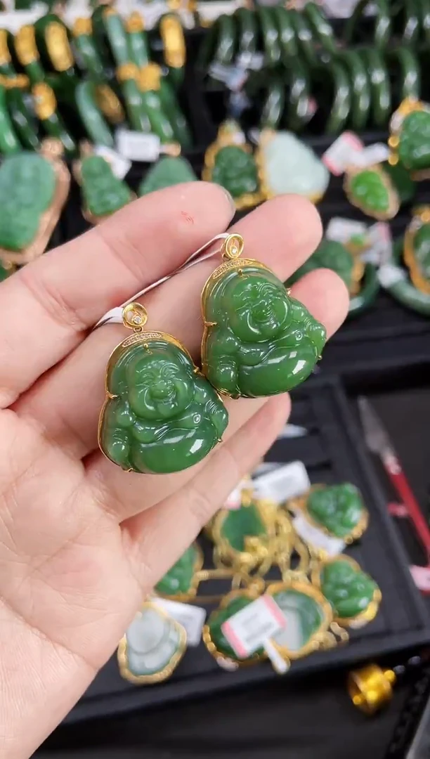 【闪购商品】和田玉吊坠18K金镶嵌28MM 多样性发一