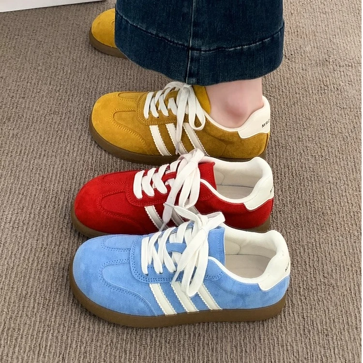 复古蓝色德训鞋女2025新款春夏季百搭阿甘鞋休闲运动鞋板鞋子女鞋