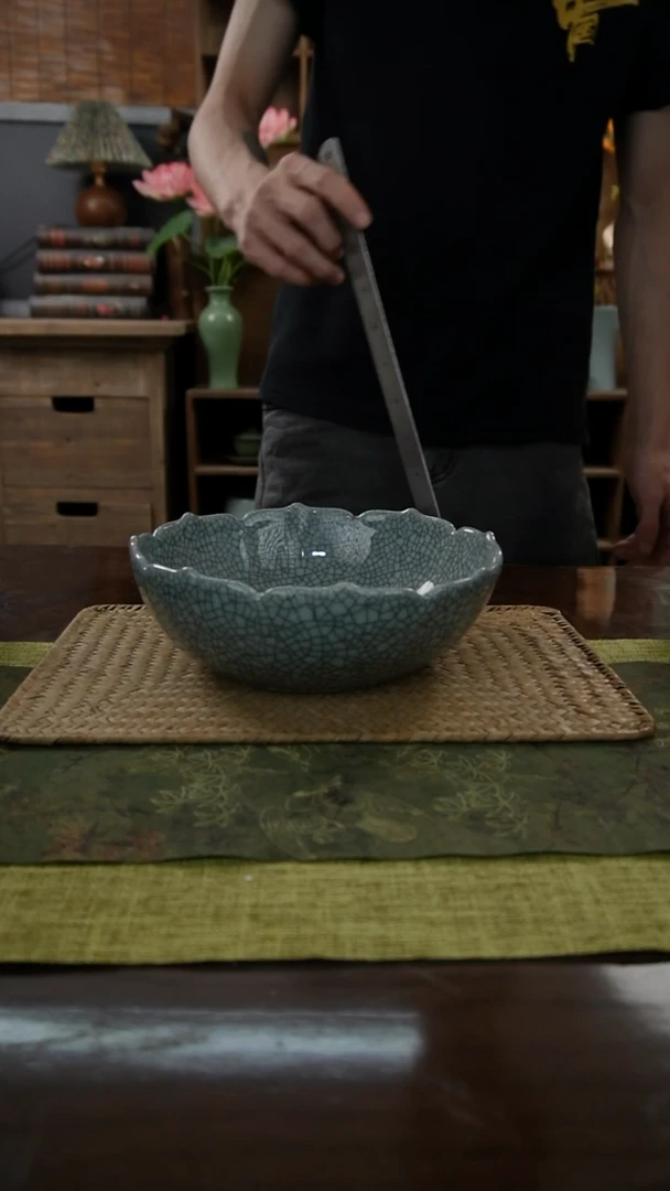 陶瓷一件包邮福禄双莲铁线茶洗