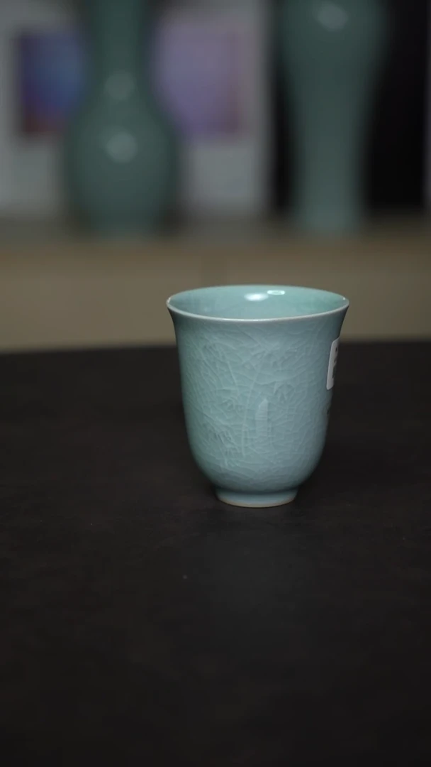 杯子瓷粉青梅兰竹菊杯一级