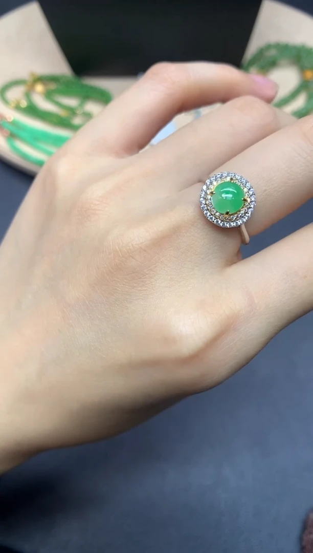 【闪购商品】翡翠戒指银S925镶嵌蛋面【无服务费】