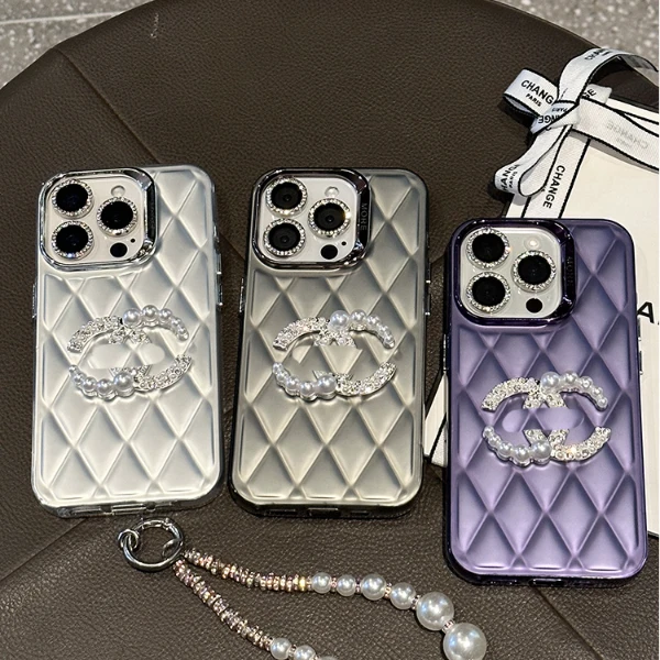 水钻菱格纹小香适用苹果16pro max手机壳iphone15/14/13女款12/11
