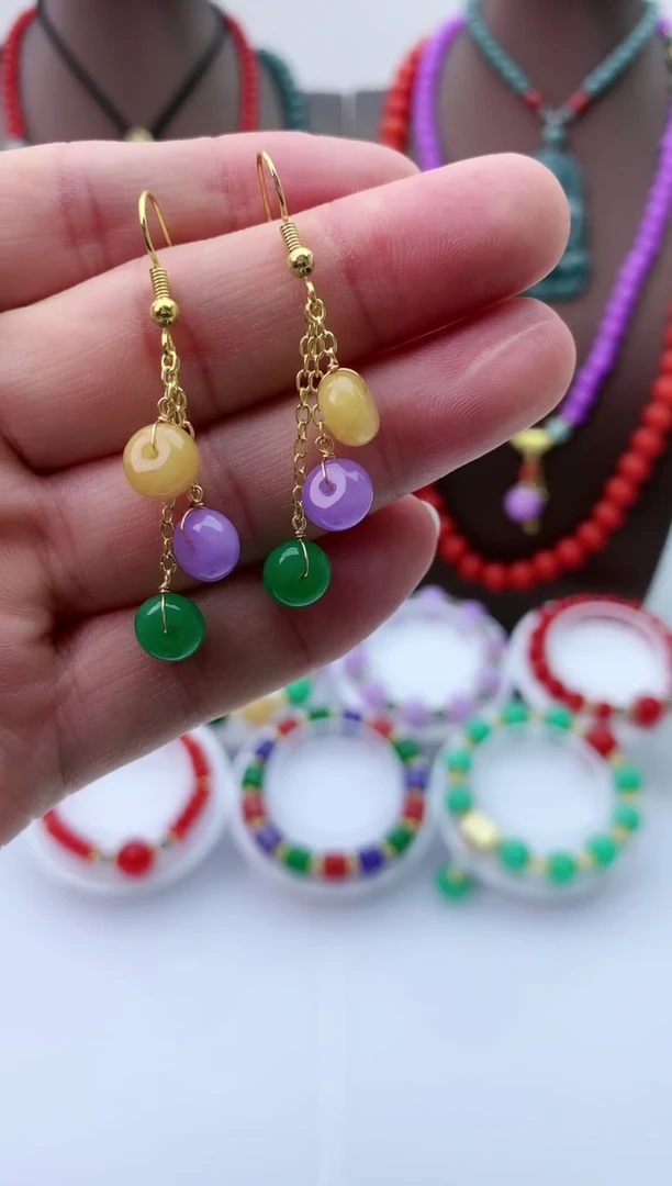 【闪购商品】翡翠耳饰14K金镶嵌R84耳坠