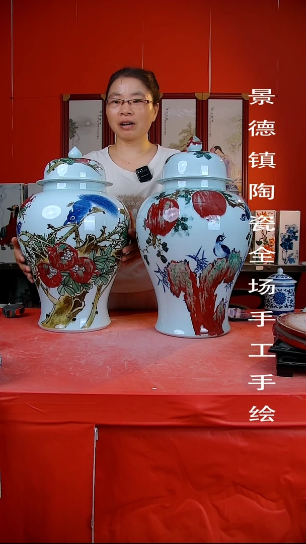 摆件越****医景德镇陶瓷 全场手工手绘