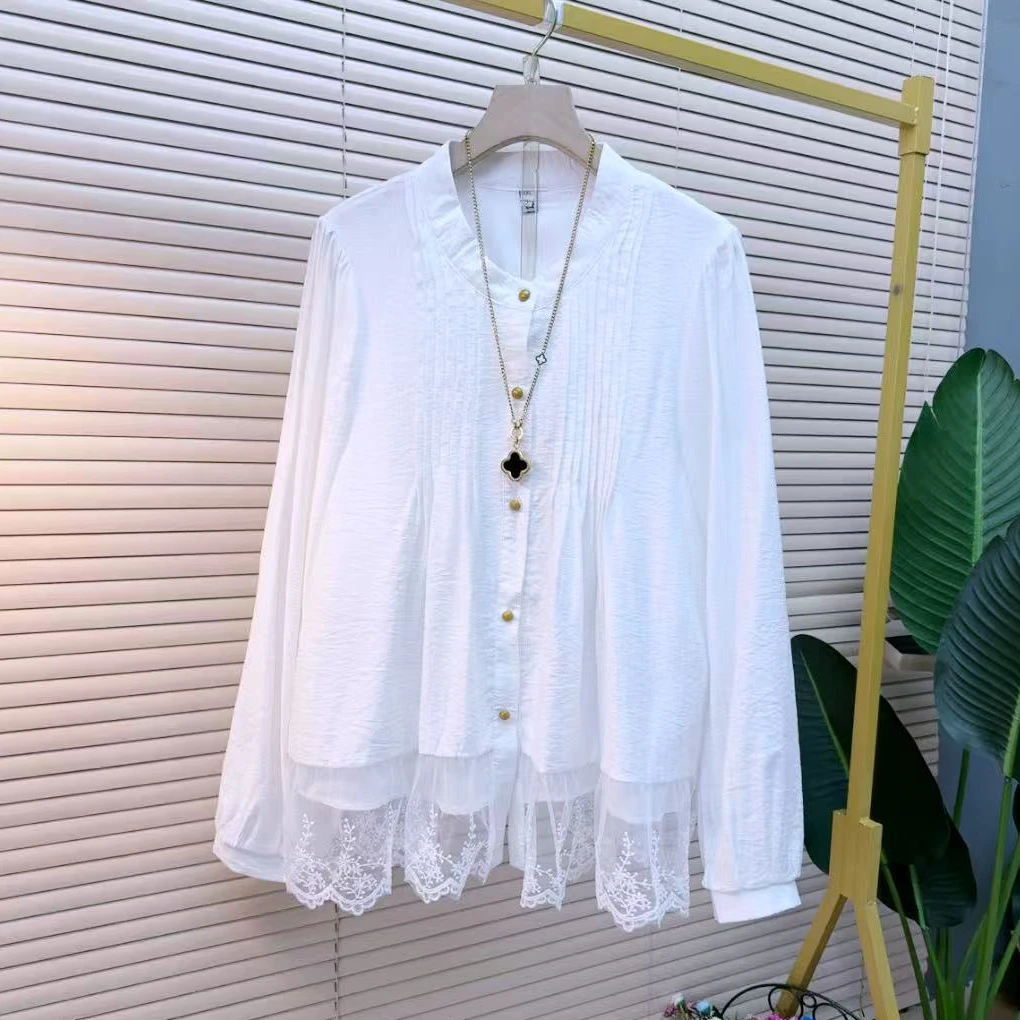 胖妹妹时尚气质显瘦遮肉2216长袖女士百搭宽松简约韩版女人衫