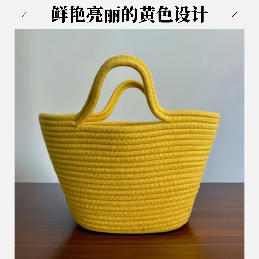 双根通用车缝线编织田园风手提包百搭零钱包手拿包