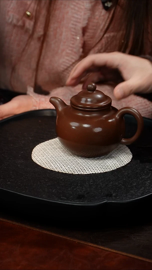茶壶紫砂蒋敏杰  大亨掇球110 甲紫泥 350毫升
