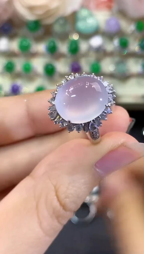 18K金镶嵌戒指翡翠B288