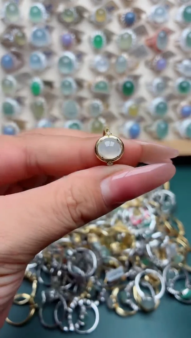 银S925镶嵌戒指翡翠.