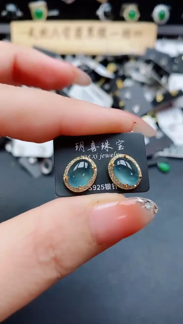 银S925镶嵌戒指翡翠1
