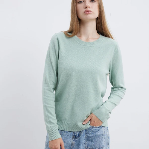 【琥珀流光】圆领修身型长袖抗起球针织百搭打底衫