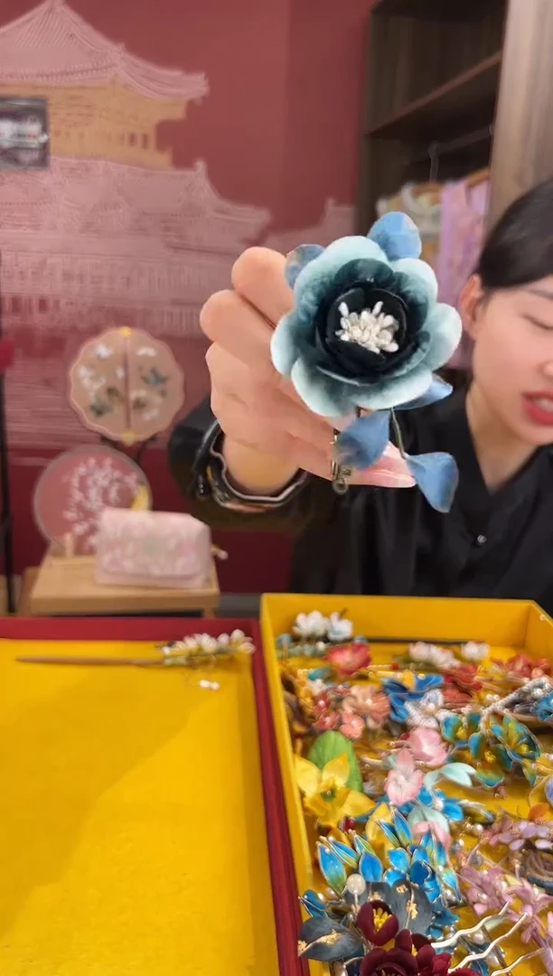 【闪购商品】刺绣非遗绒花（发饰）